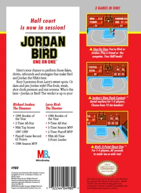 Jordan vs Bird - One on One (USA) box cover back